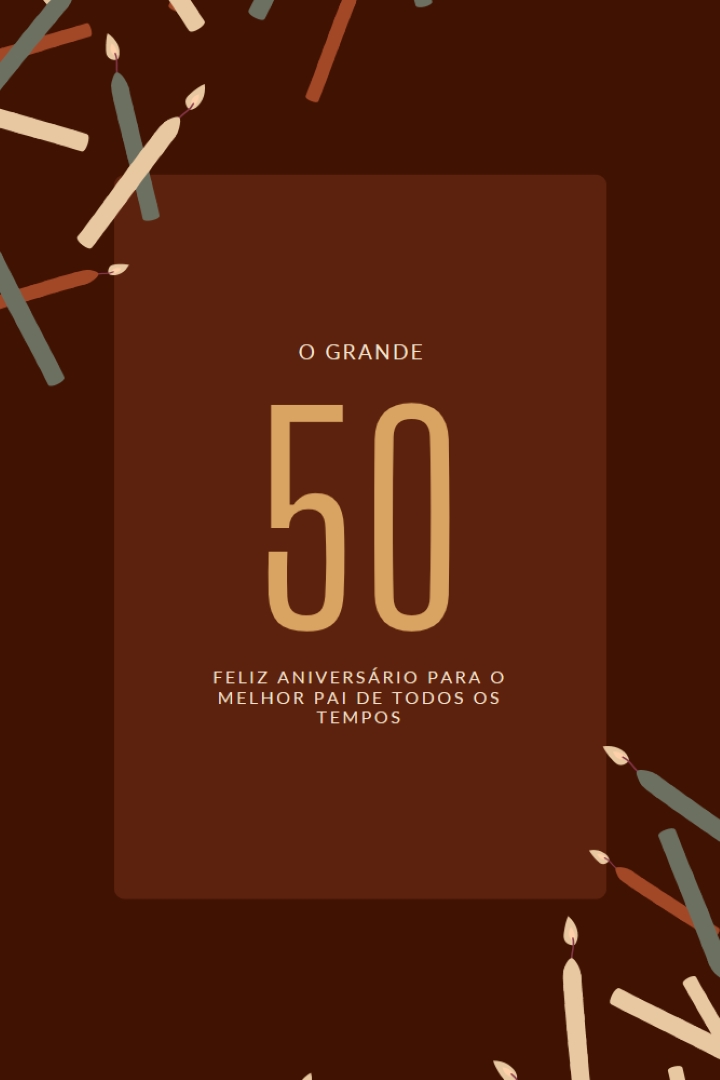 Feliz aniversário de 50 anos brown modern-simple