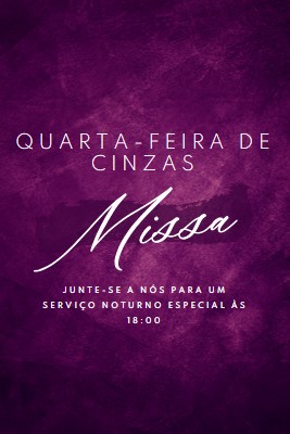 Missa de Quarta-feira de Cinzas purple modern-simple