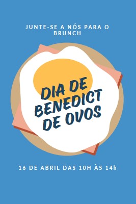 Dia de Benedict de Ovos blue whimsical-color-block