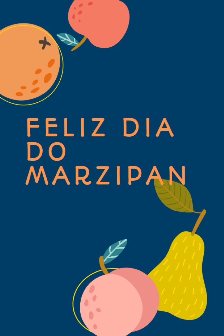 Feliz Dia do Marzipan blue whimsical-line