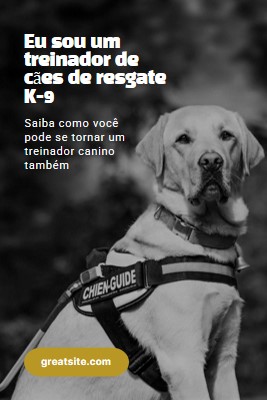 Eu sou um treinador de cães de resgate black modern-simple