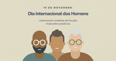 Dia Internacional dos Homens gray modern-color-block