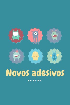 Novos adesivos em breve blue whimsical-color-block