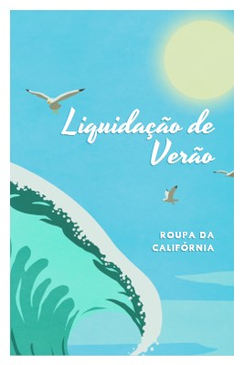 Anúncio de venda de verão blue vintage-retro