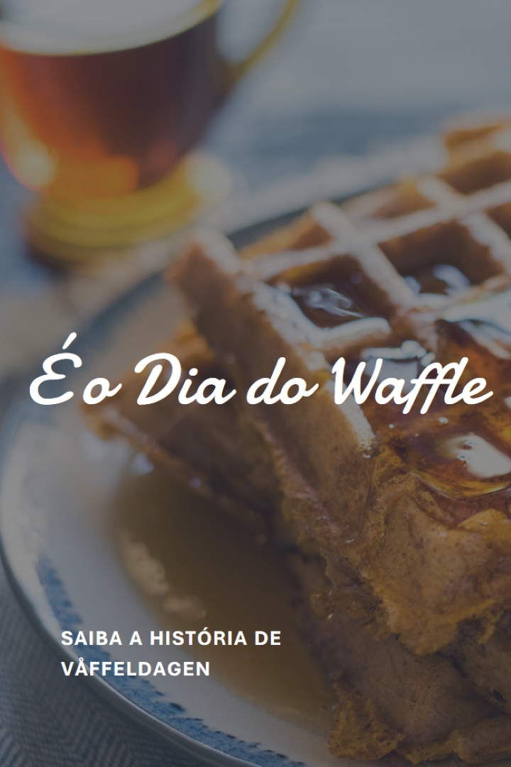 É o Dia do Waffle blue modern-simple