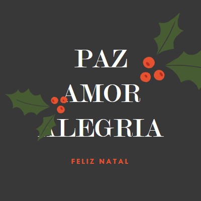 Paz, amor, alegria gray modern-simple