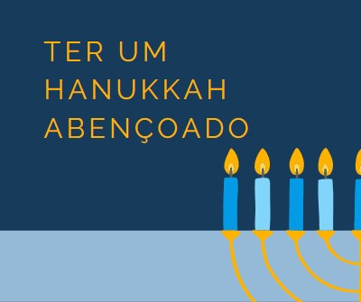 Um hanukkah abençoado blue modern-simple