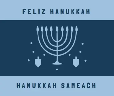 Bênçãos de Hanukkah blue modern-simple