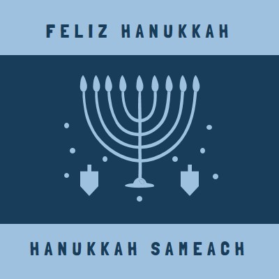 Bênçãos de Hanukkah blue modern-simple