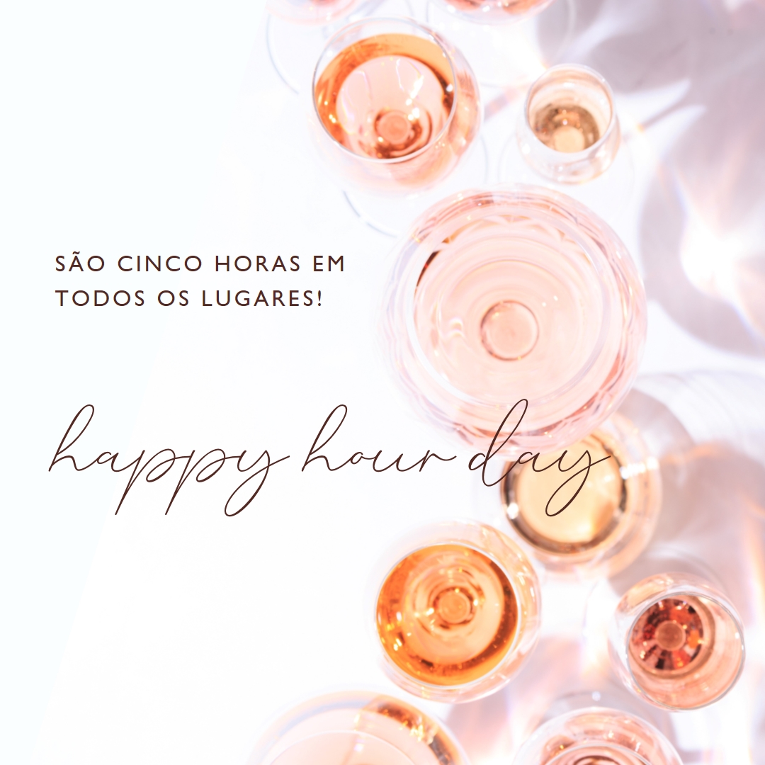 Happy hour das cinco horas white modern-simple