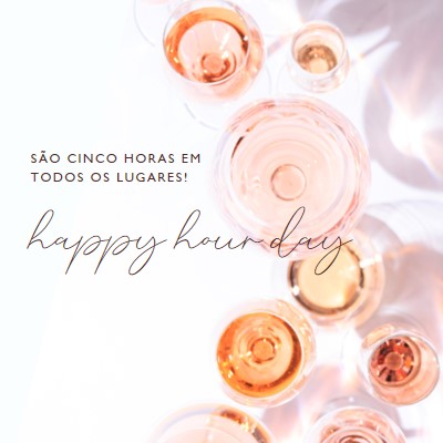 Happy hour das cinco horas white modern-simple