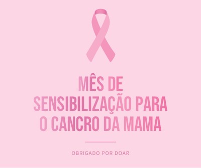 Mês de Sensibilização para o Cancro da Mama pink modern-simple