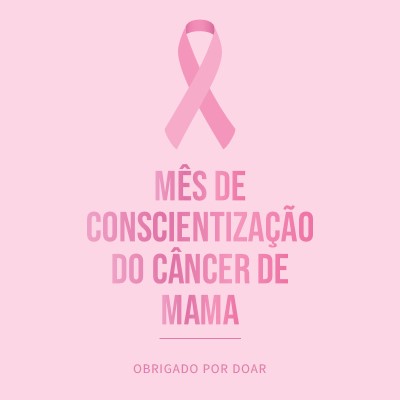 Mês de Conscientização do Câncer de Mama pink modern-simple