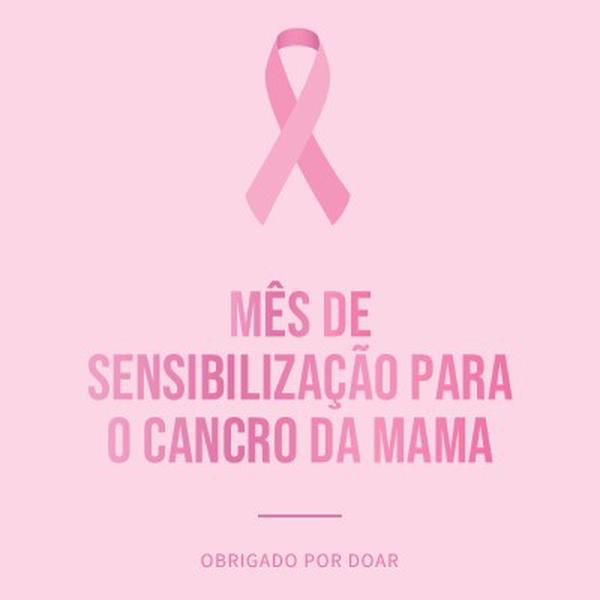 Mês de Sensibilização para o Cancro da Mama pink modern-simple