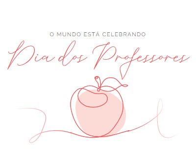 Dia do Professor red whimsical-line