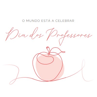 Dia do Professor red whimsical-line