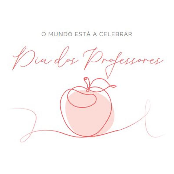 Dia do Professor red whimsical-line