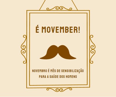 Mustaches para novembro brown vintage-retro