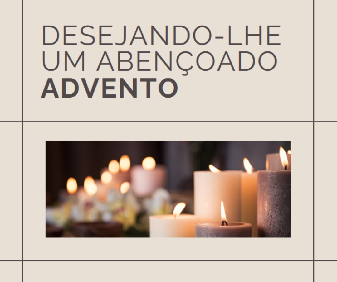 Desejando-lhe um Advento abençoado brown modern-geometric-&-linear
