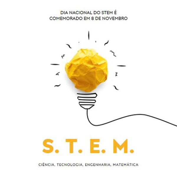 Ciência, tecnologia, engenharia, matemática yellow modern-simple