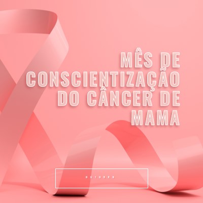 Conscientização sobre o câncer de mama pink modern-bold