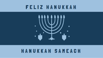 Bênçãos de Hanukkah blue modern-simple