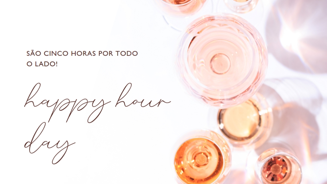 Hora feliz das cinco horas white modern-simple