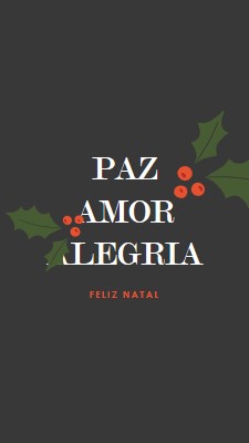 Paz, amor, alegria gray modern-simple