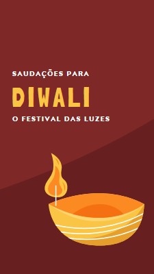 Saudações para Diwali red whimsical-color-block