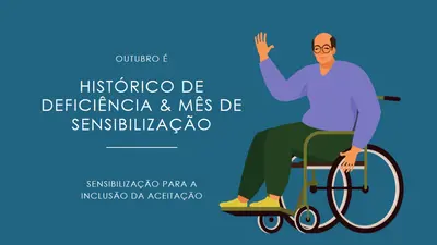 Histórico de Deficiência & Mês de Sensibilização blue modern-color-block
