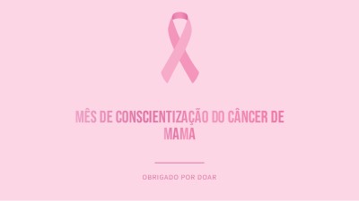 Mês de Conscientização do Câncer de Mama pink modern-simple