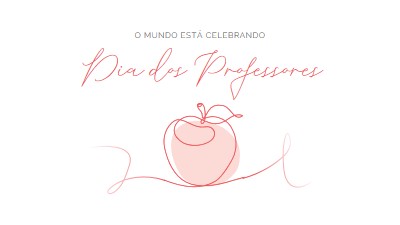 Dia do Professor red whimsical-line