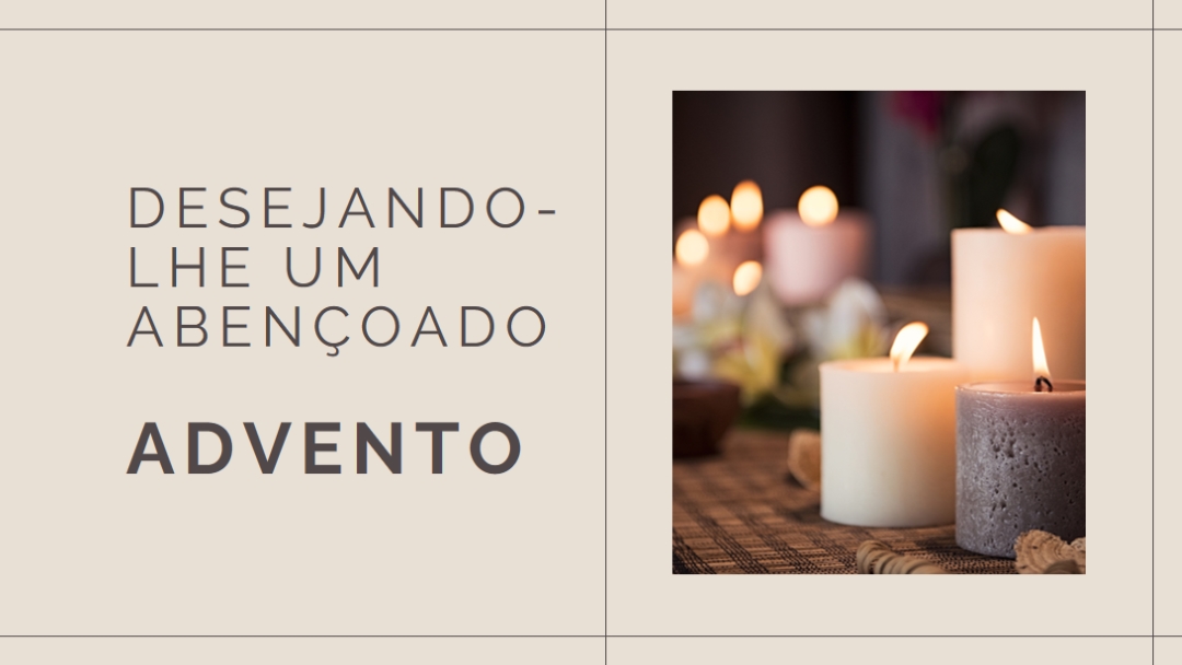 Desejando-lhe um Advento abençoado brown modern-geometric-&-linear