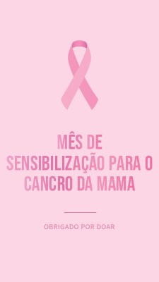 Mês de Sensibilização para o Cancro da Mama pink modern-simple