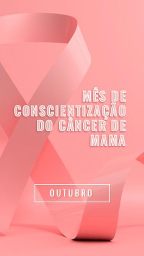 Conscientização sobre o câncer de mama pink modern-bold