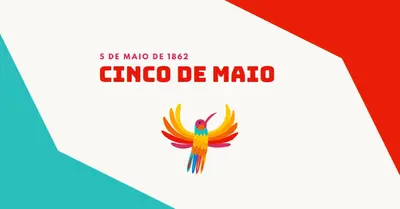 Feliz Cinco de Maio red modern-color-block