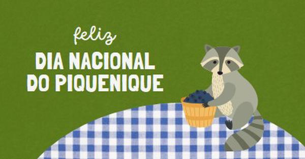 Feliz Dia Nacional do Piquenique green whimsical-color-block