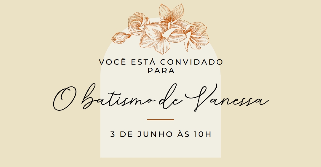 Convite de batismo yellow vintage-botanical
