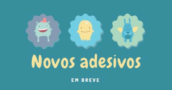 Novos adesivos em breve blue whimsical-color-block