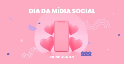 Corações e seguidores pink modern-bold