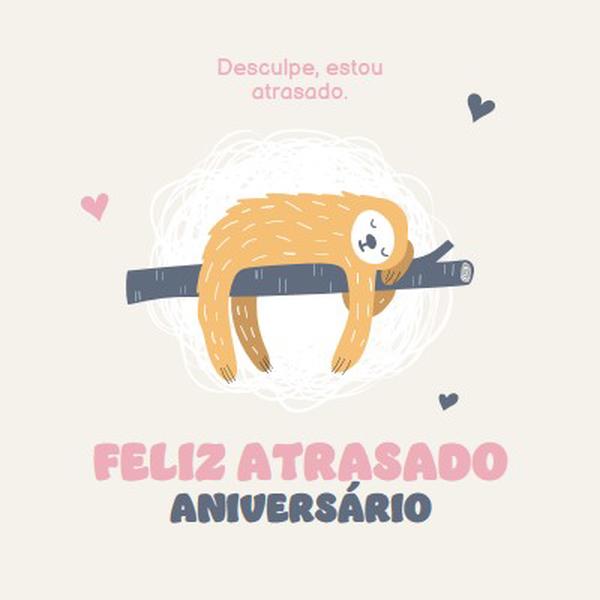 Desejos de aniversário atrasados white playful,cute,illustrative,whimsical,friendly,charming,graphic