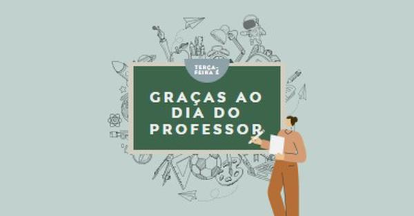 Grato pelos professores green modern-color-block