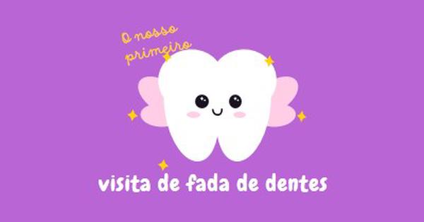 Primeira visita de fada dos dentes purple whimsical-color-block