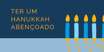 Um hanukkah abençoado blue modern-simple