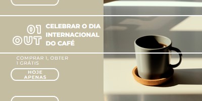 Celebrar o dia internacional do café brown modern-geometric-&-linear