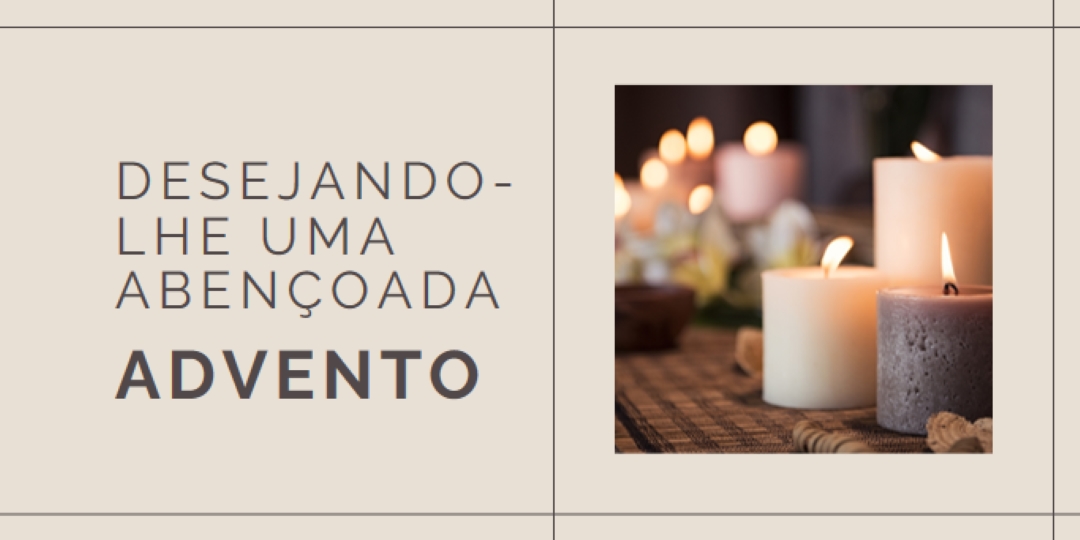 Desejando-lhe um Advento abençoado brown modern-geometric-&-linear