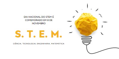 Ciência, tecnologia, engenharia, matemática yellow modern-simple