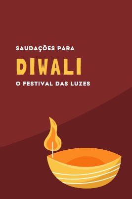 Saudações para Diwali red whimsical-color-block