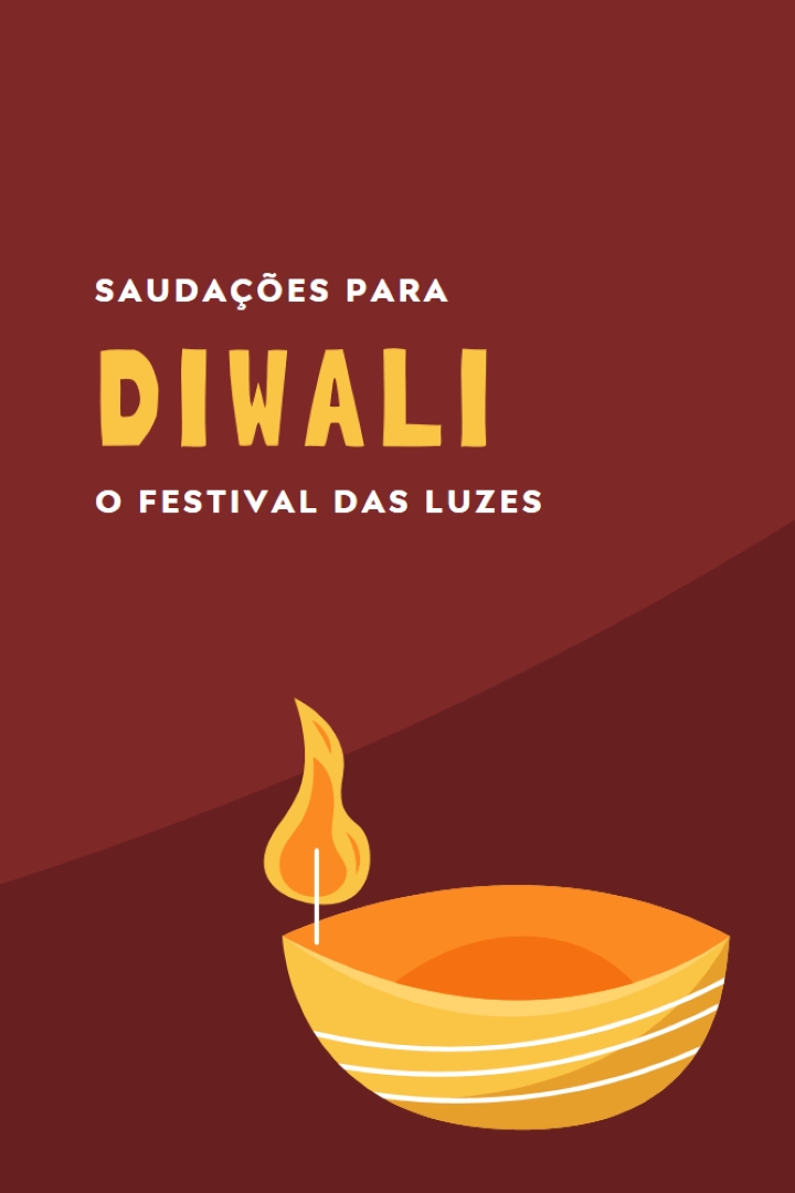 Saudações para Diwali red whimsical-color-block