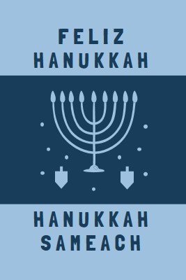 Bênçãos de Hanukkah blue modern-simple